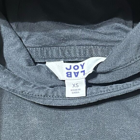 JoyLab Black Hooded Cropped Long Sleeved Casual Relaxed Soft Hoody Sweatshirt - Picture 8 of 8